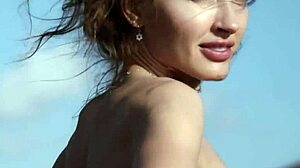 Taya vais strips outdoors with elegance.