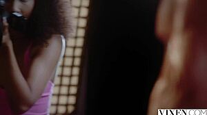 Olivia ebony brunette squirts in doggystyle orgasm