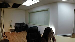 watch veronica valentine in messy casting, clothes ripped for dripping creampie!