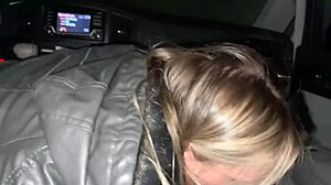 Blonde babe sneaks into restroom for passionate date night sex with dirty talk