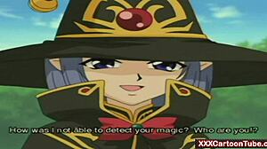 elf anime girl in magic forest