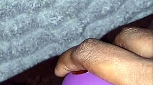 Ebony BBW Plays with Fat Pussy Using Vibrator for Squirting Cum
