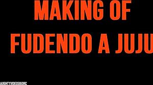 Juju experiences intense orgasms with a massive cock in this behind-the-scenes footage.