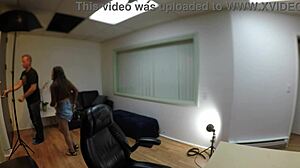 watch veronica valentine in messy casting, clothes ripped for dripping creampie!