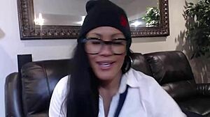 the cougar maxine x dildo fucks herself in two outfits