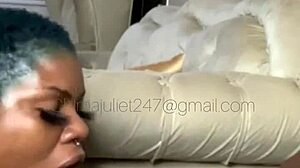 Wife sucks big black cock wetly.