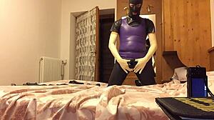 latexitaly shoots in european rubber gloves and dress