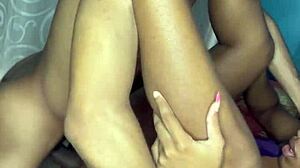 ebony couple fucking intimately in homemade missionary?