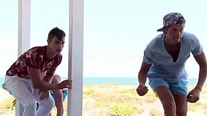 Wow, check out these gay guys bare on a public beach!