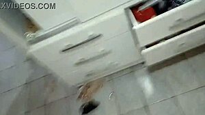 A guy makes his naughty girl suck and eats her pussy pulling panties aside