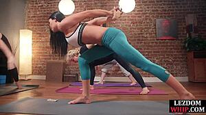 Wow! Lezdom Strapon Slams Yoga Dyke Before Intense Fingering!