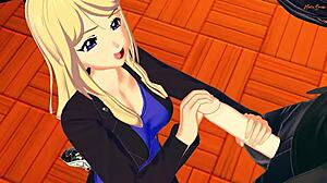 Hey, watch SCP 105 finger her tight pussy before riding a hard cock in a chair! SCP Foundation hentai action!