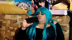 the crossdressing bunny rides cock and gets cumshot