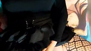 the crossdressing bunny rides cock and gets cumshot