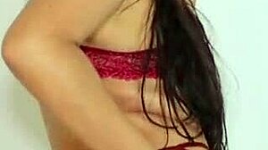 Latina brunette receives creampie and facial in college scene