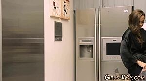 Busty lesbian babe licks pussy in high definition girl-on-girl oral action