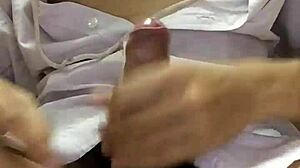 Asian gay dude jerks off Vietnamese cock