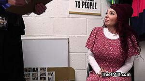 Curly Big Tit Mature Busted For Stealing At The Mall