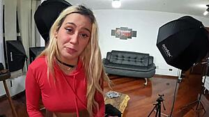 the girl in red with big ass gapes and talks dirty