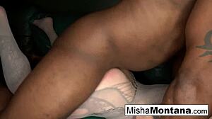 misha's big tattooed tits get hardcore interracial blowjob from nat turnher in old-fashioned fucking