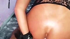 double penetration with big cock in stockings and assfucking