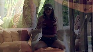 natural beauty undresses in lingerie revealing curvy brunette body