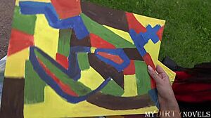 tanned milf and boyfriend lure teen 18+ into wild ffm group fun.