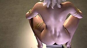 Pretty Blonde Elf with Big Tits Rides Dildo to Squirting Climax in 3D Porn