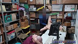 Can This Blonde Suspect Handle Two Creampies Before Getting Caught?