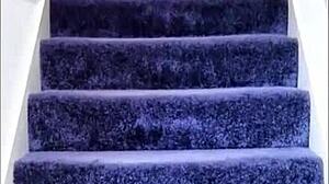 Odette Undresses in Stockings and Lingerie Striptease