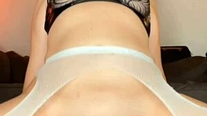 Horny babe with big clit and ass rides dildo, squirting in intense pussy show