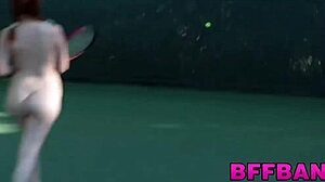 is that teenage lesbian devouring pussy in a hot threeway?