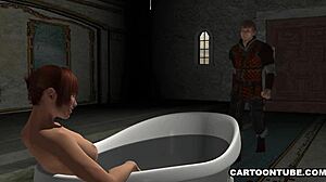 sexy 3d cartoon brunette getting wild in hot action scenes