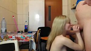 can two sexy blondes handle one guy's cock in a wild threesome webcam session?