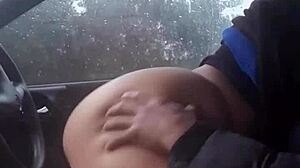 Wife Sucks Cock In Car Then Rides Anal Hard