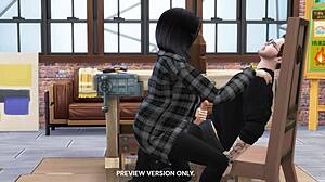 Does the sculptor instructor tease with big cock in 3d hentai?