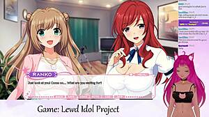 Vtuber Lewdneko Plays Lewd Idol Project Vol 1 Part 5, Big Tits Scissoring Boobs Game Lesbian Anime Hentai Tits.