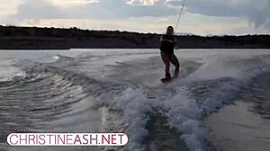 christineash net sexy big-titted milf waterskiing