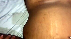 An ebony amateur receives a cumshot in her pussy, leading to intense orgasm.