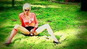 Shemale Teen Slut Using Toys Outdoors