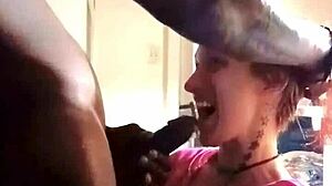 She's gagging on thick 9in bbc