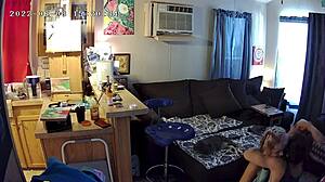 Couples engage in tantric yoga healing with hidden security cam audio