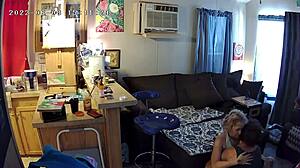 Couples engage in tantric yoga healing with hidden security cam audio