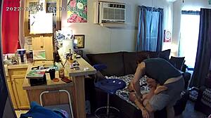 Couples engage in tantric yoga healing with hidden security cam audio