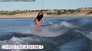 christineash net sexy big-titted milf waterskiing
