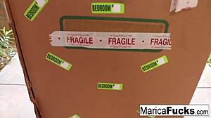 marica the robot receives charging from steve holmes in an interactive session.