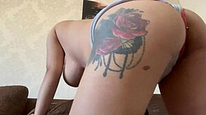 A pregnant lovely blonde teen fondles her breasts and vagina