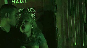 Hardcore orgasm with girl dominating guy in bondage.