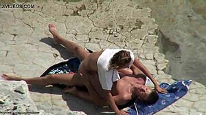 Intense Beach Voyeur Spying on Blonde Pussy Exposure