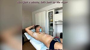 sugarnadya waxes a man's torso, next video includes penis